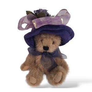 Boyds Bears BERNADETTE DEBEARVOIRE #918443 6" Plush Bear Tags Purple Hat